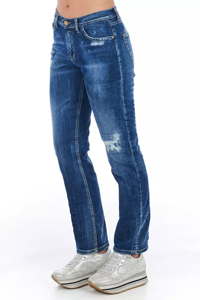 Frankie Morello Blue Cotton Jeans Denim