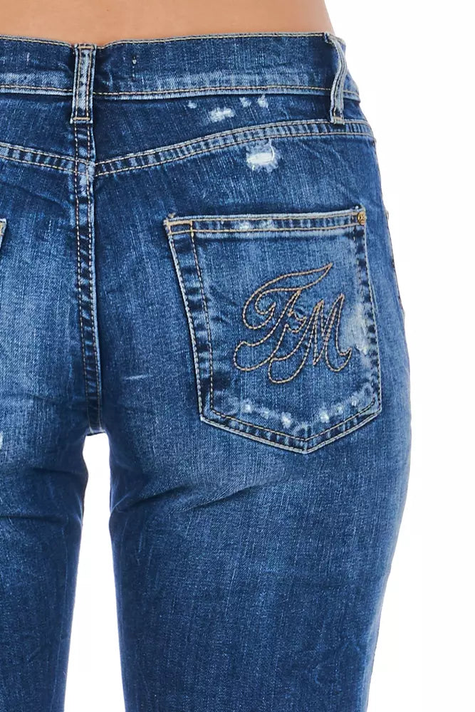 Frankie Morello Blue Cotton Jeans Denim