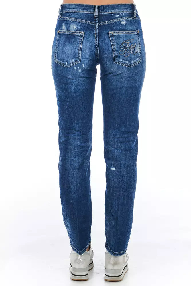 Frankie Morello Blue Cotton Jeans Denim