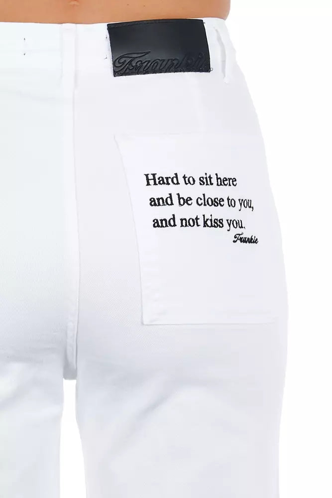 Frankie Morello White Cotton Pant