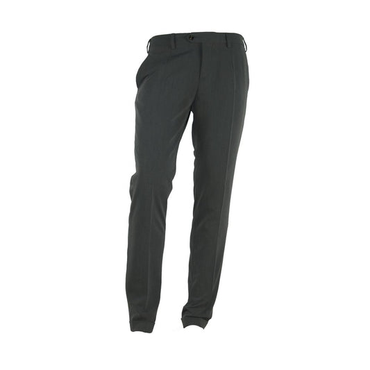 Made in Italy Gray Polyester Men Trousers