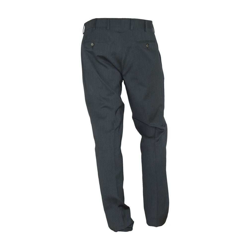 Made in Italy Gray Polyester Men Trousers