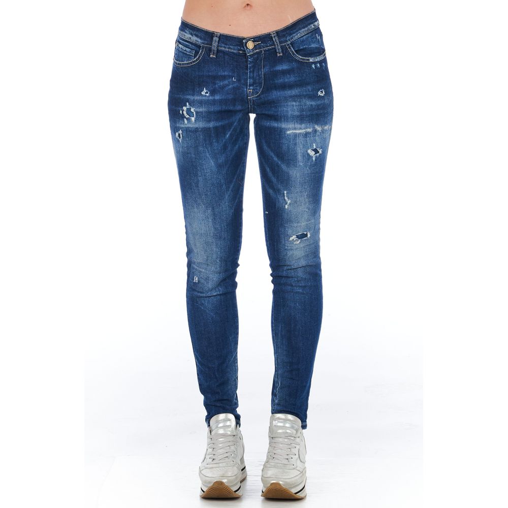 Frankie Morello Blue Cotton Jeans Denim