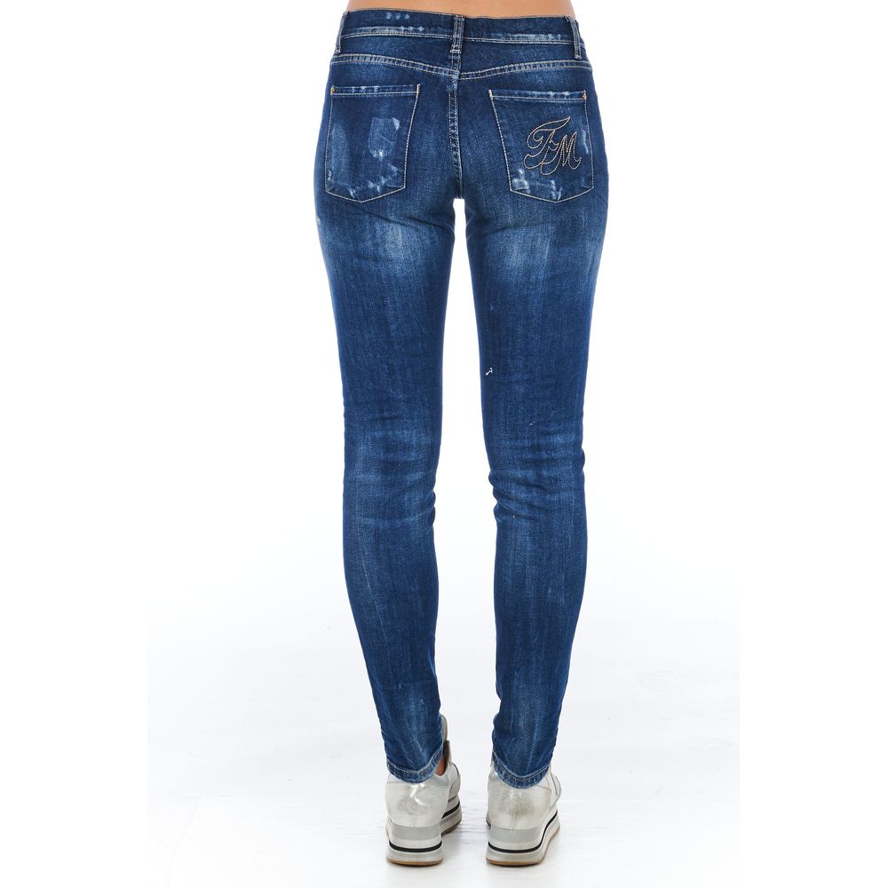 Frankie Morello Blue Cotton Jeans Denim
