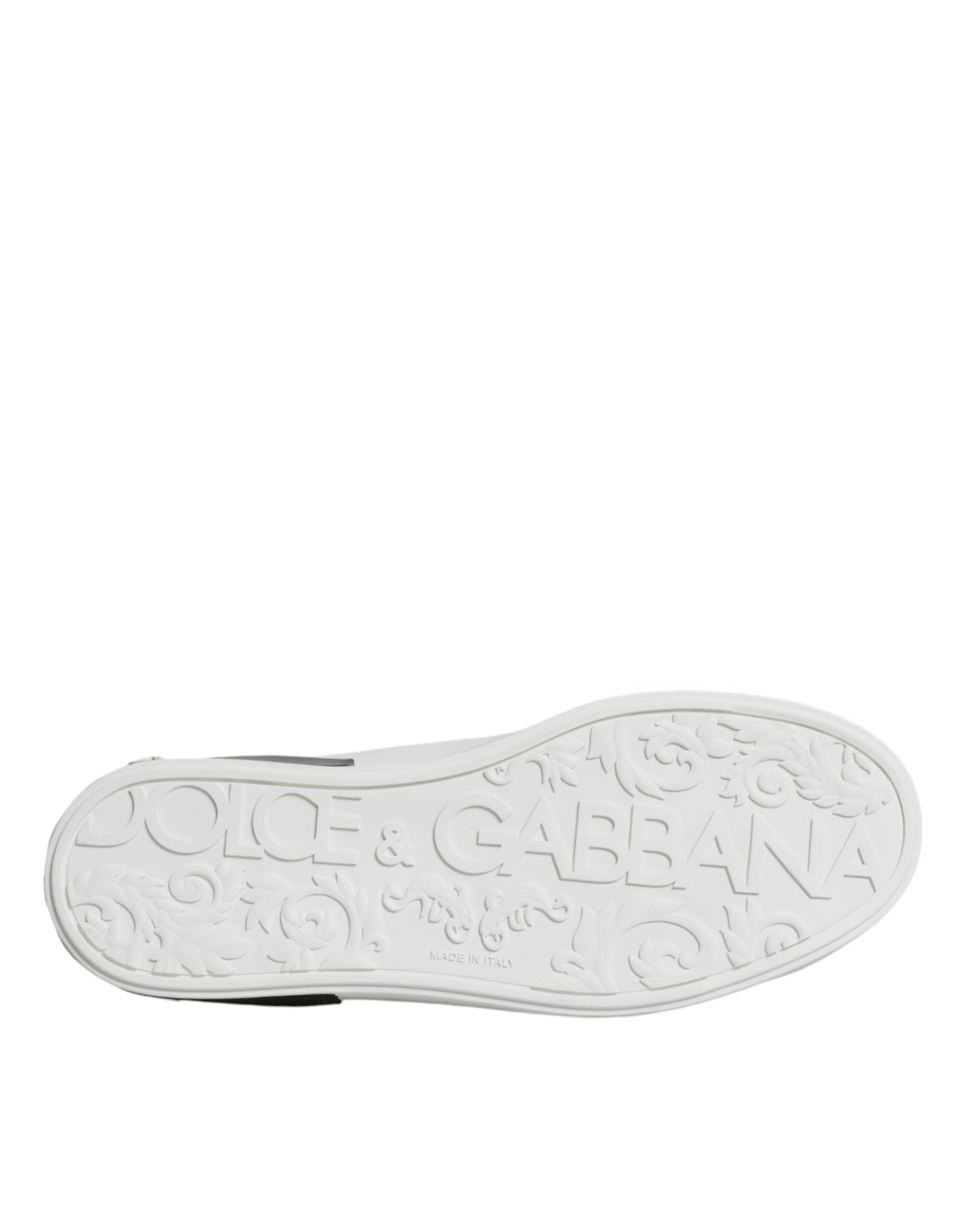 Dolce & Gabbana Weiße Leder Logo Portofino Sneaker Schuhe