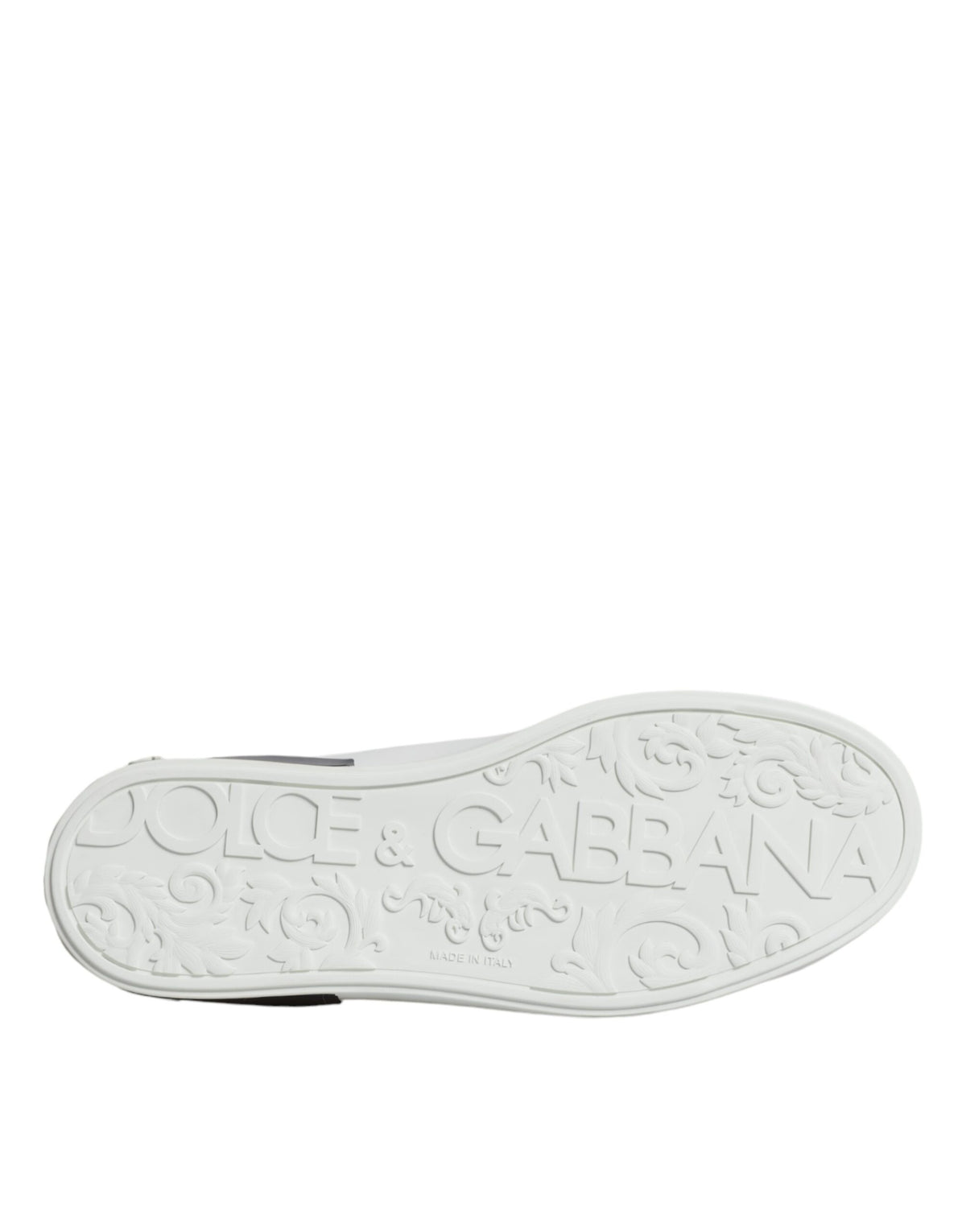 Dolce & Gabbana bele usnjene superge Portofino z logotipom