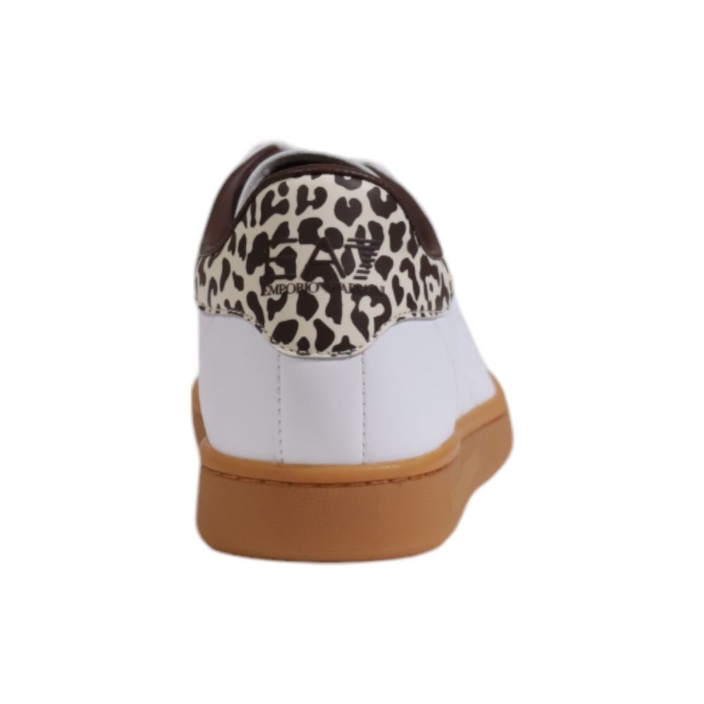 EA7 Emporio Armani Beige Leather Low Sneakers