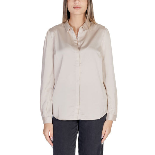 Vila Clothes Gold Polyester Blouse