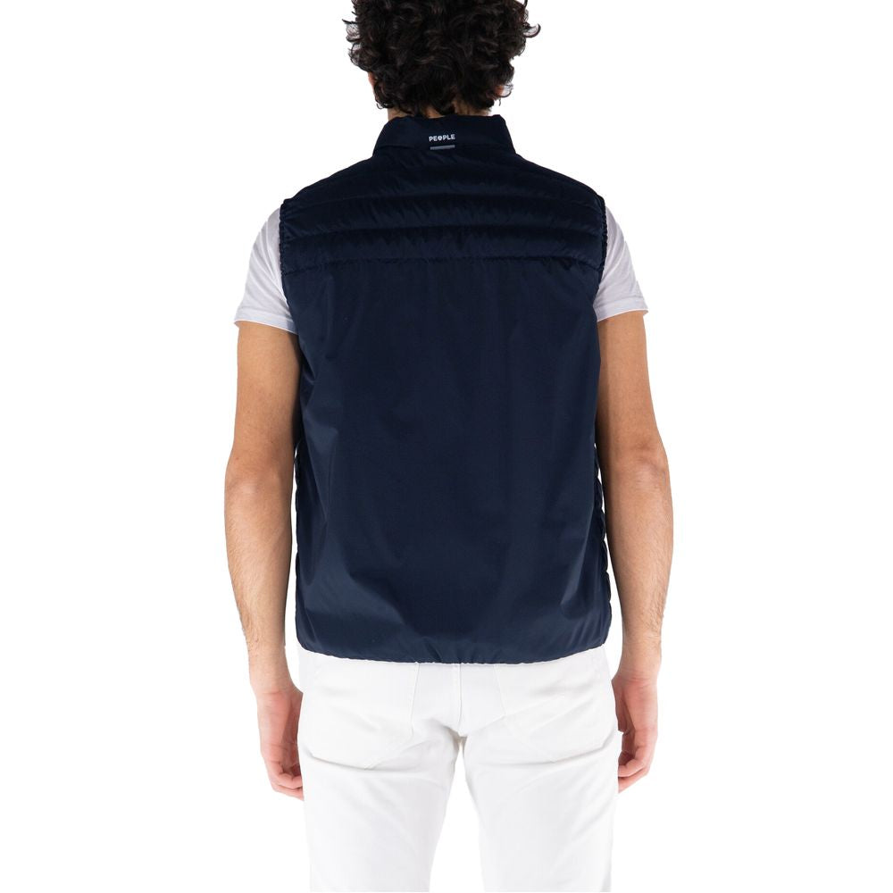 People Of Shibuya Blue Polyester Men's Vest