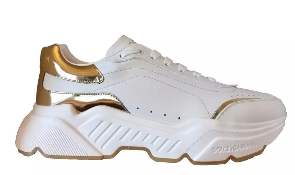 Dolce & Gabbana DAYMASTER Leder-Sneaker aus Weißgold für Herren
