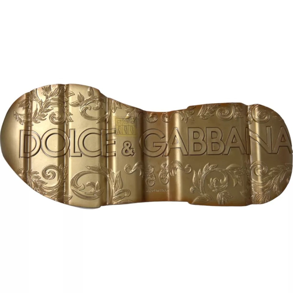 Dolce & Gabbana DAYMASTER Leder-Sneaker aus Weißgold für Herren