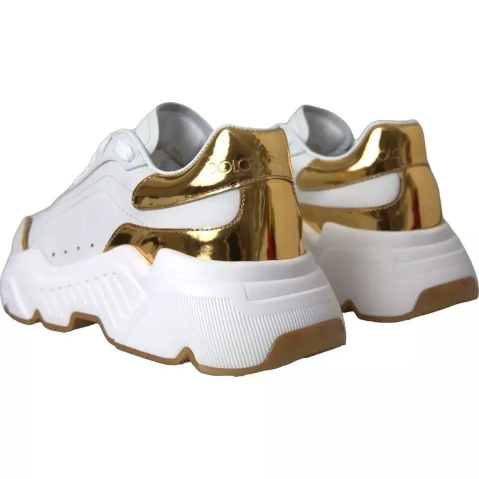 Dolce & Gabbana DAYMASTER Leder-Sneaker aus Weißgold für Herren