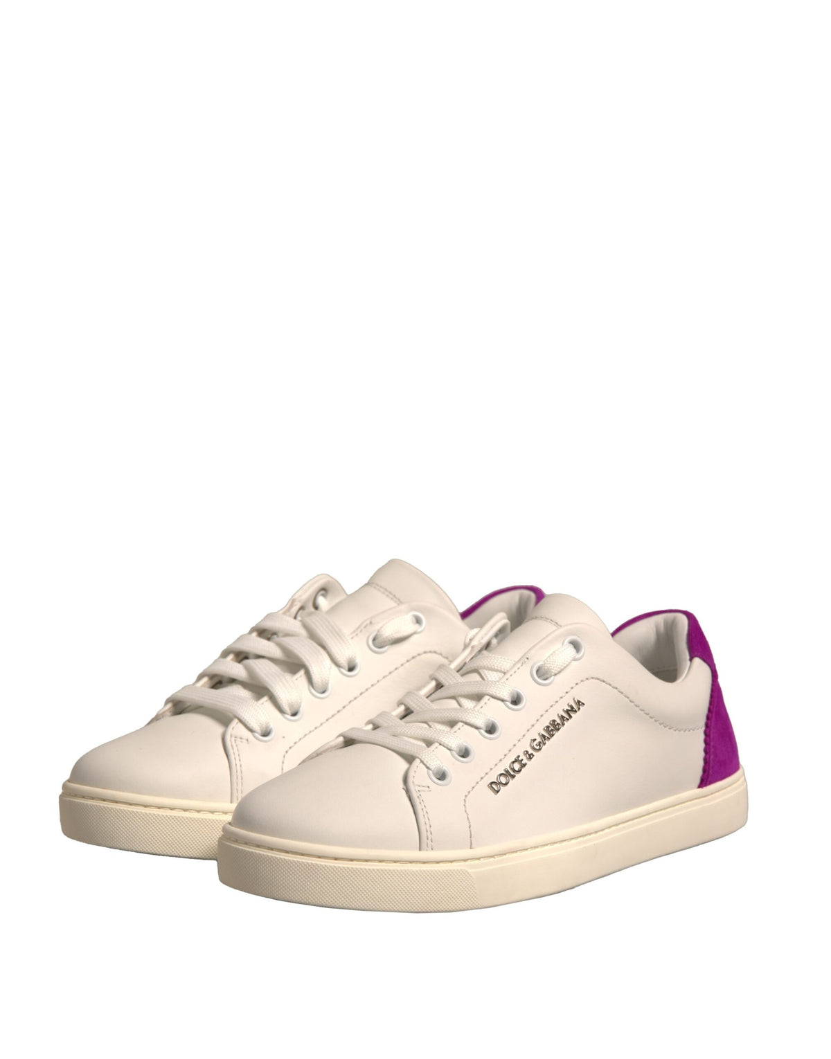 Dolce & Gabbana Weiße Low-Top-Sneaker aus Wildleder