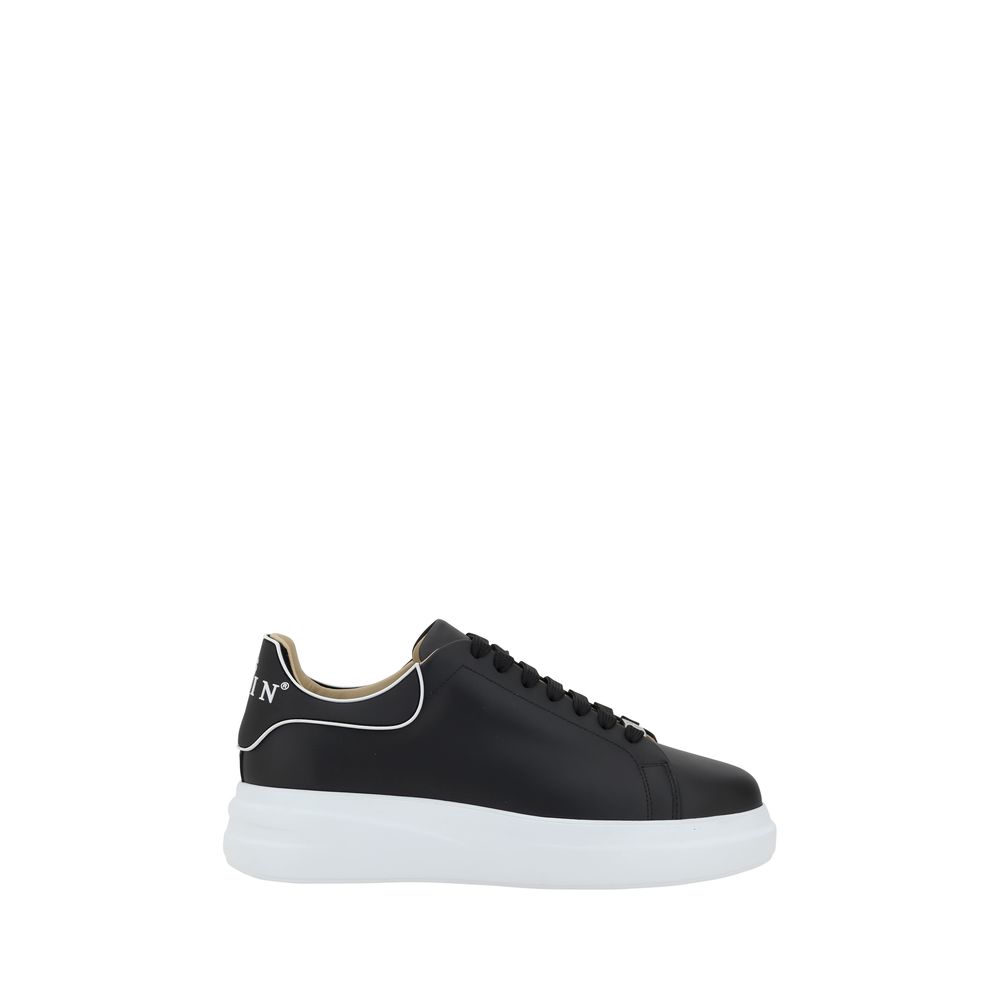 Nizki gležnarji Philipp Plein Black Calf Leather Bos Taurus
