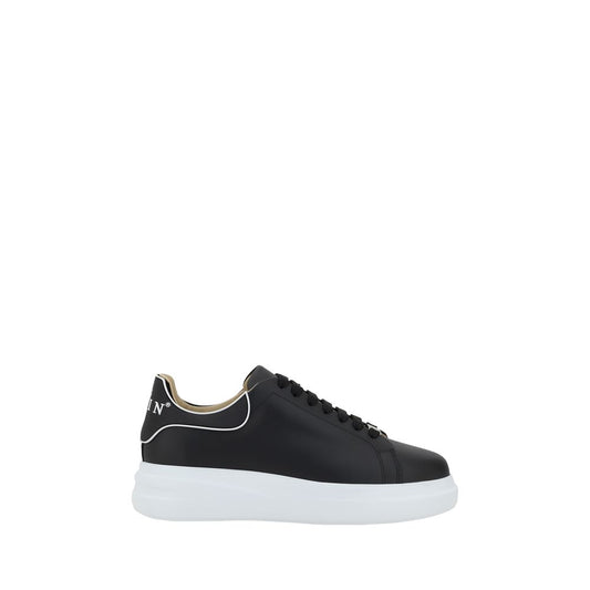 Philipp Plein Black Calf Leather Low Top Sneakers