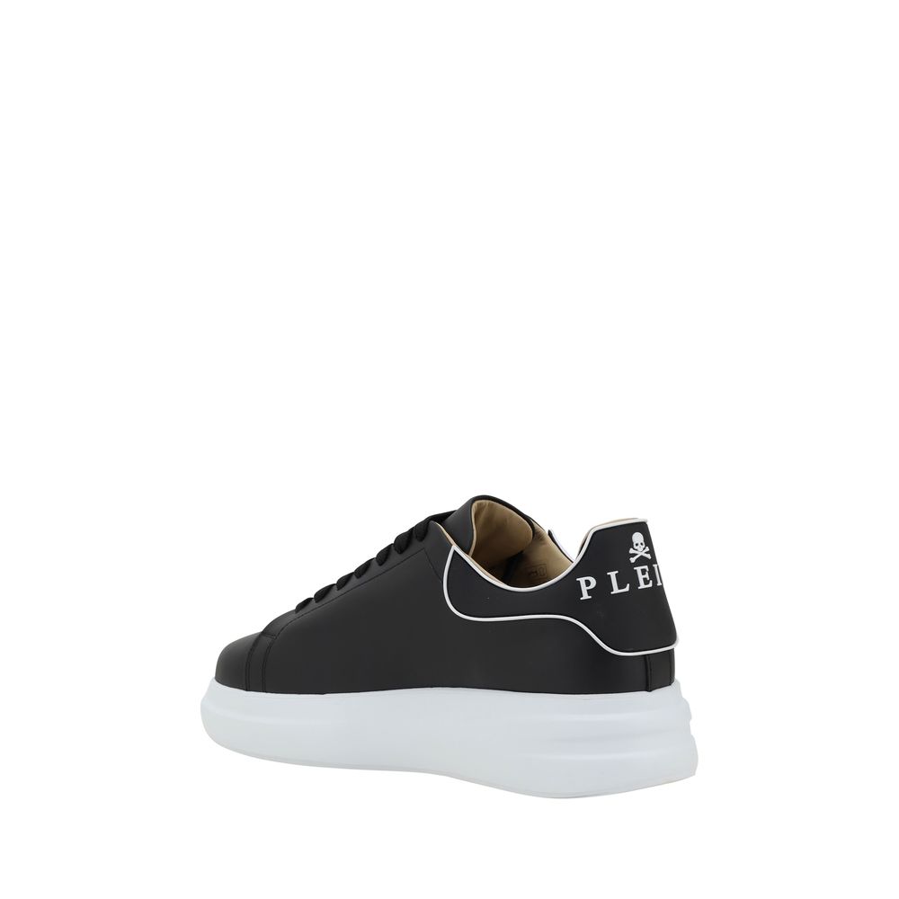 Nizki gležnarji Philipp Plein Black Calf Leather Bos Taurus