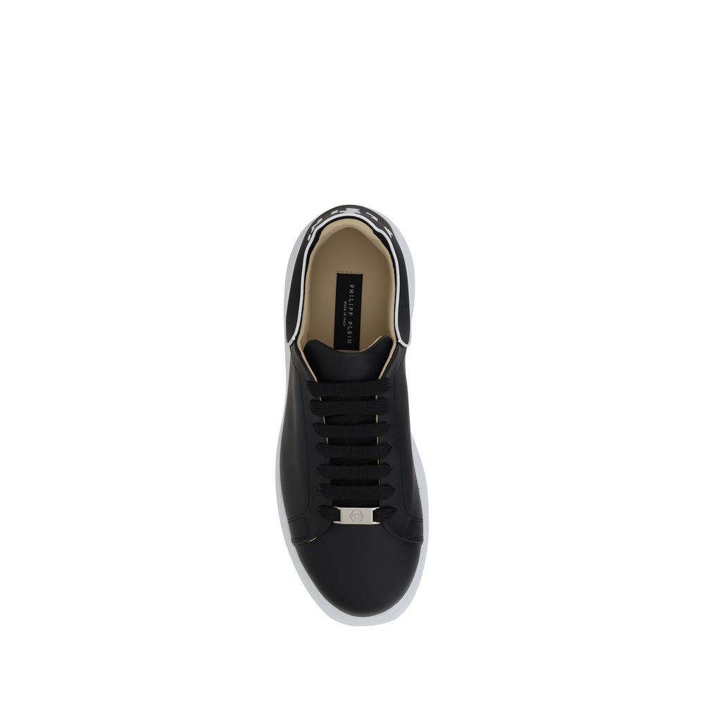 Nizki gležnarji Philipp Plein Black Calf Leather Bos Taurus
