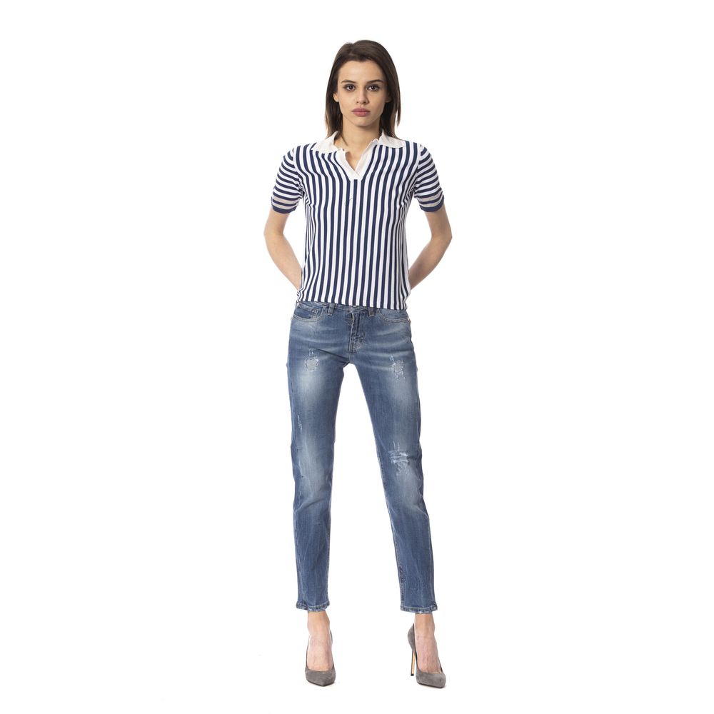 Frankie Morello Blue Other Fibres Jeans Denim