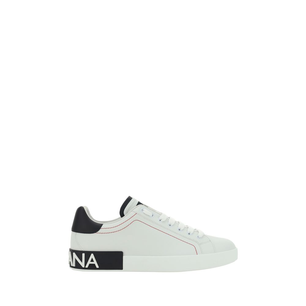 Dolce & Gabbana White Leather Sneakers