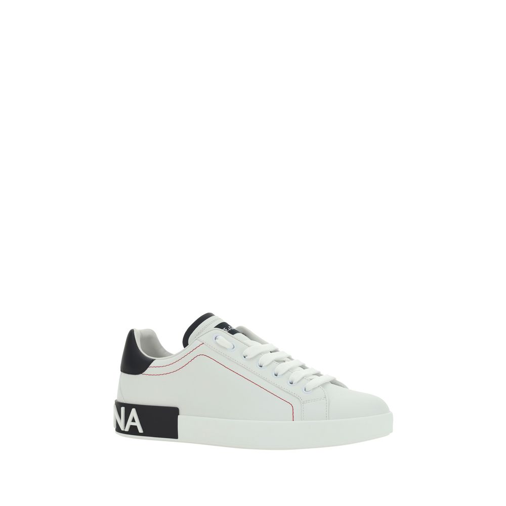 Dolce & Gabbana White Leather Sneakers