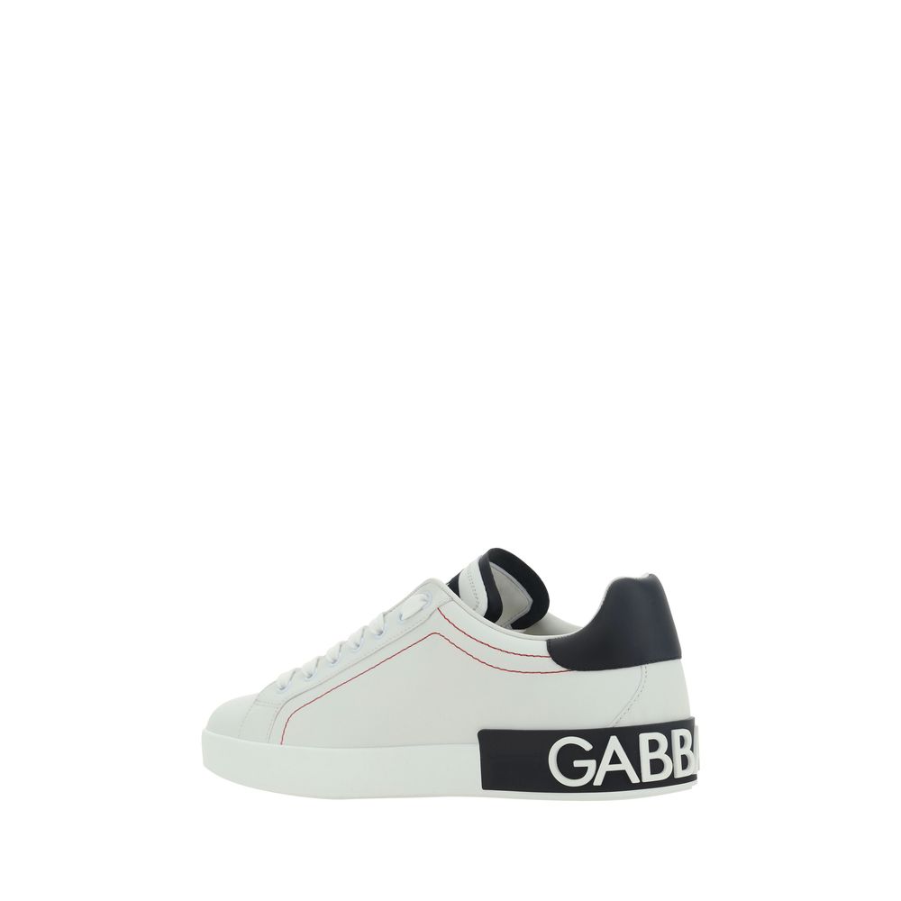 Dolce & Gabbana White Leather Sneakers