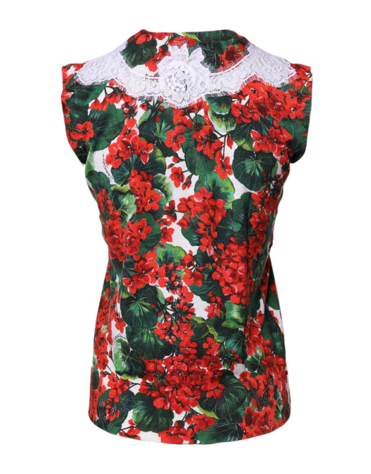 Dolce & Gabbana Multicolor Floral Lace Sleeveless Tank Top Shirt