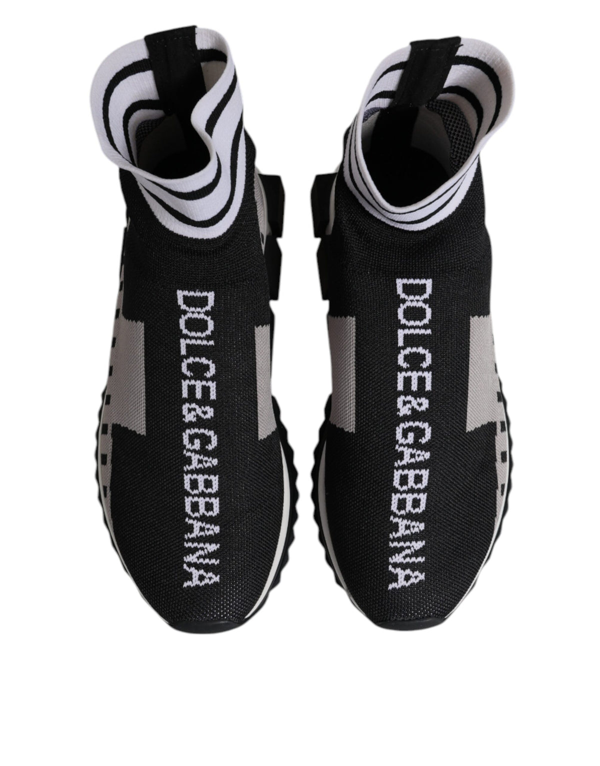 Dolce & Gabbana Schwarze Graue Sorrento Socken Damen Sneaker Schuhe