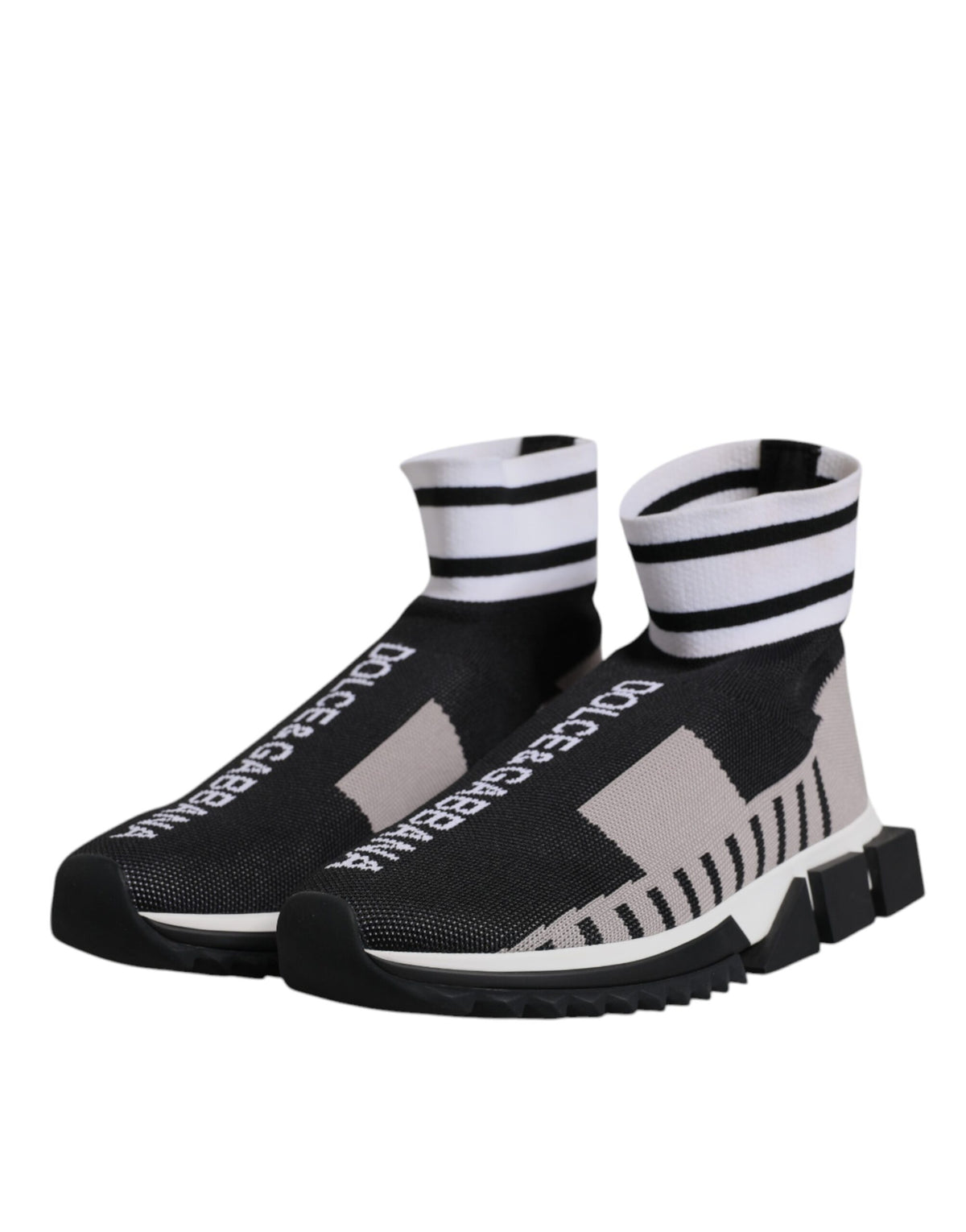 Dolce & Gabbana Schwarze Graue Sorrento Socken Damen Sneaker Schuhe