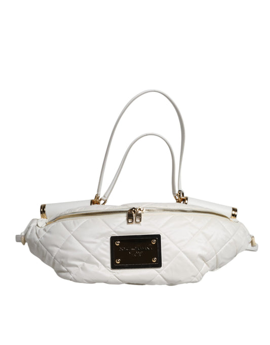Dolce & Gabbana bela prešita torba z logotipom