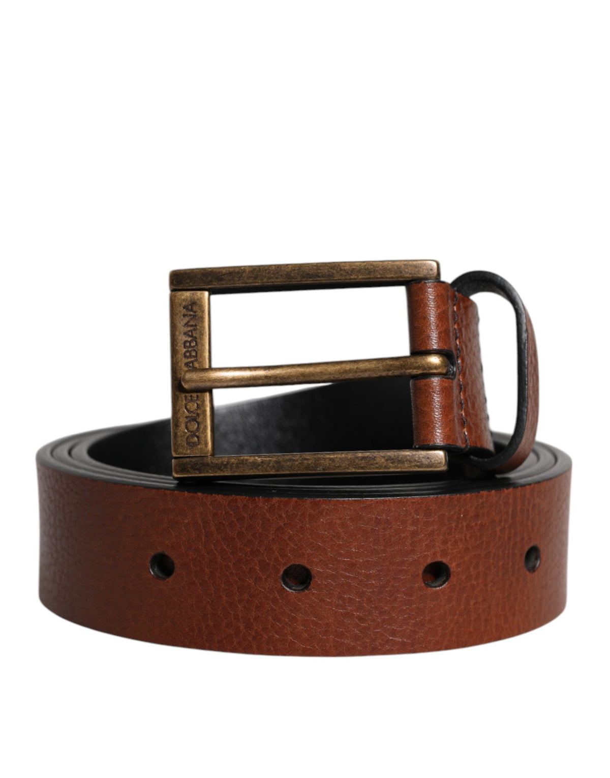 Dolce & Gabbana Brauner Klassischer Ledergürtel mit Metallschnalle