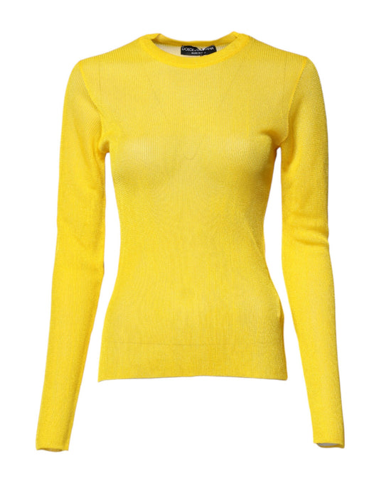 Dolce & Gabbana Gelber Polyester Damen Pullover Top