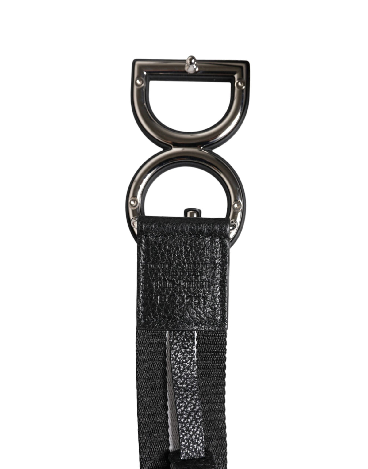 Dolce & Gabbana Schwarzer Polyestergürtel mit Logo-Print und DG-Schnalle