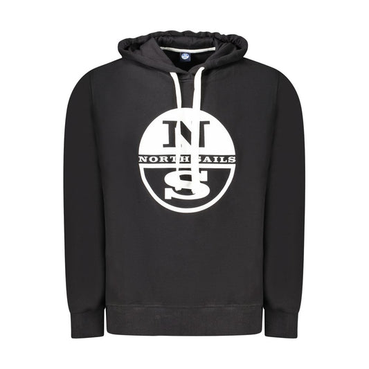 North Sails Black Cotton Men Hoodie