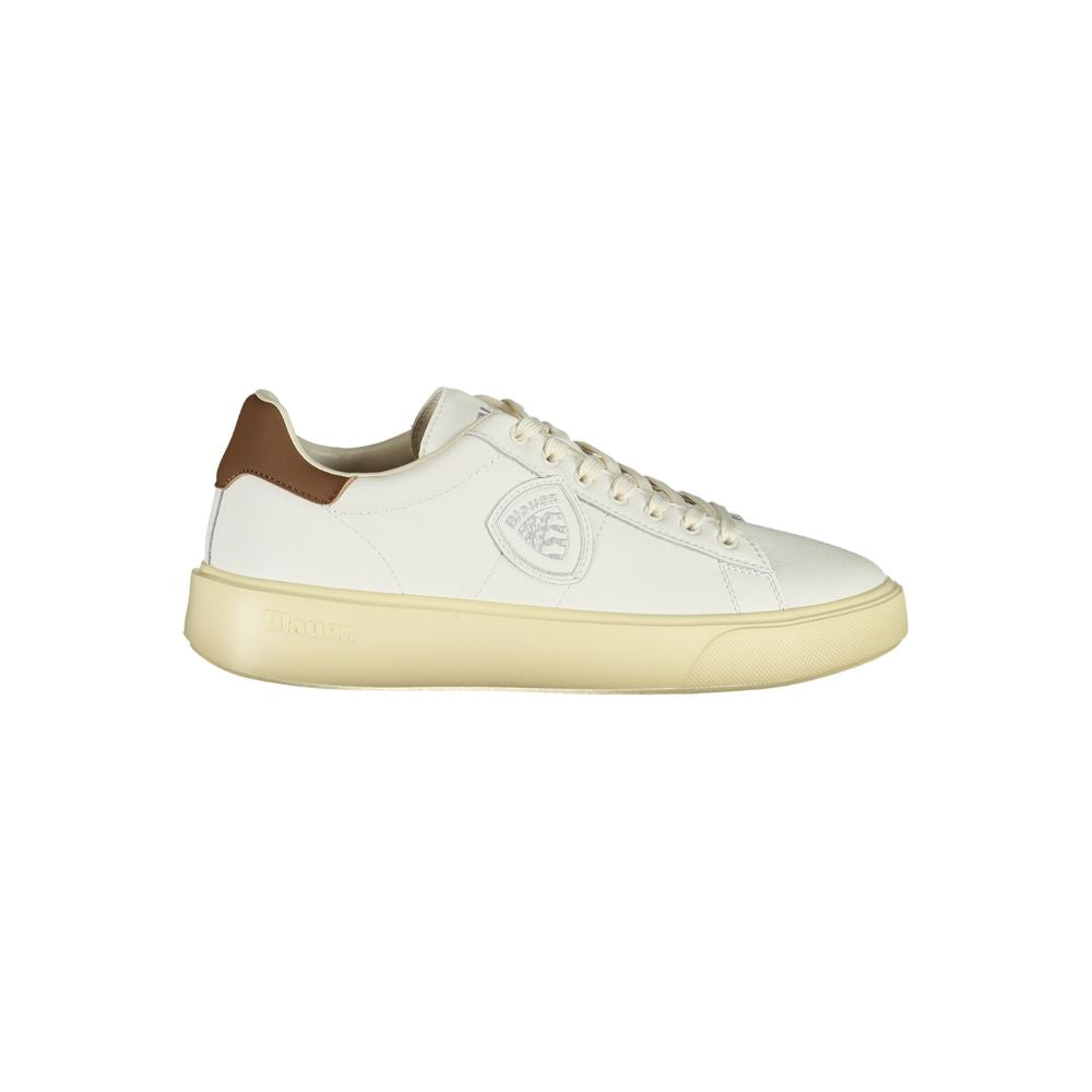Blauer White Polyurethane Men's Sneaker