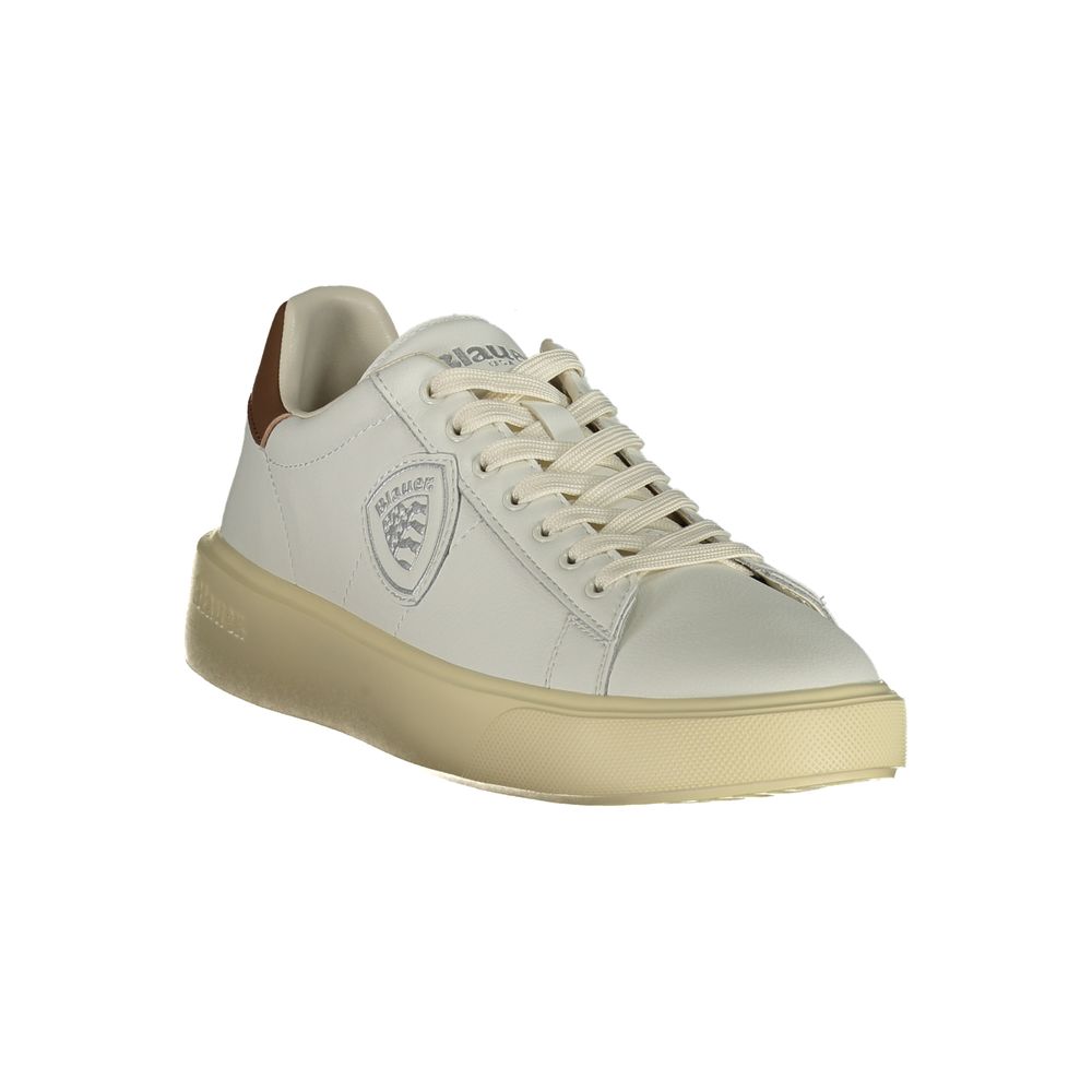 Blauer White Polyurethane Men's Sneaker