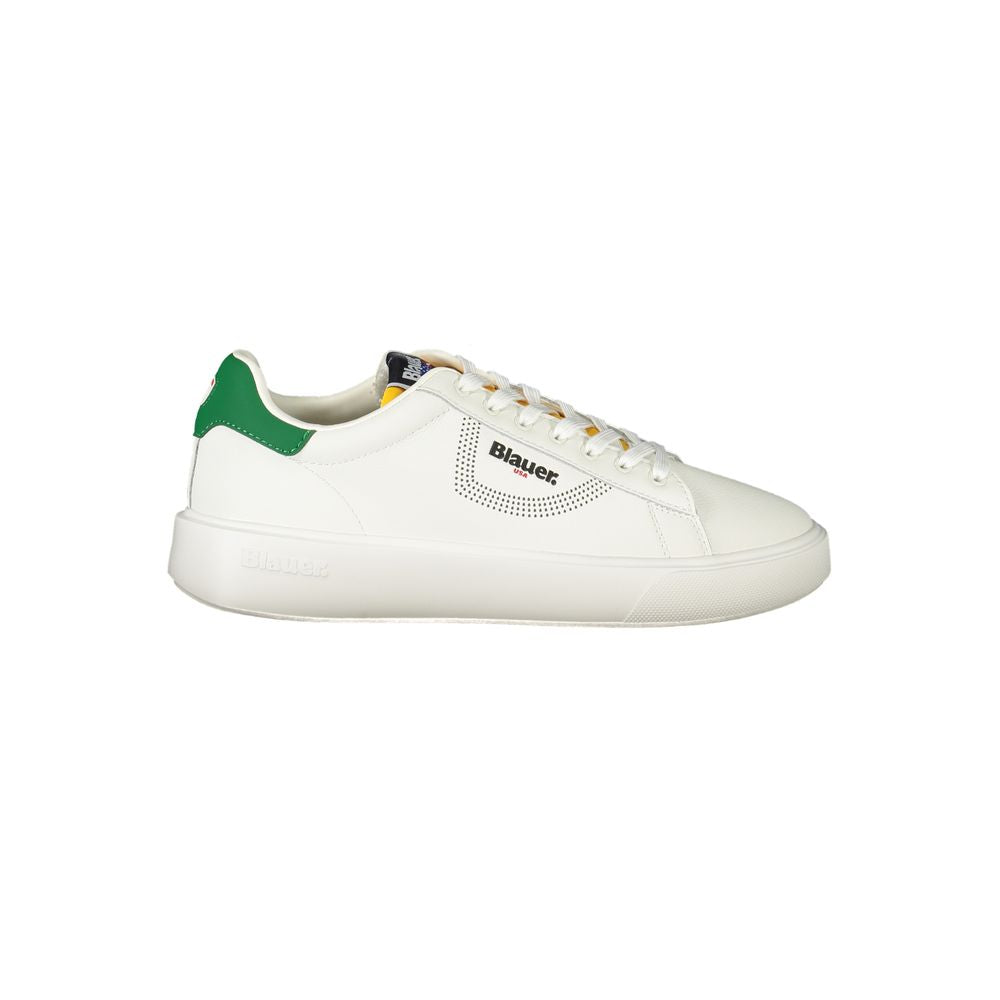 Blauer White Polyurethane Men's Sneaker