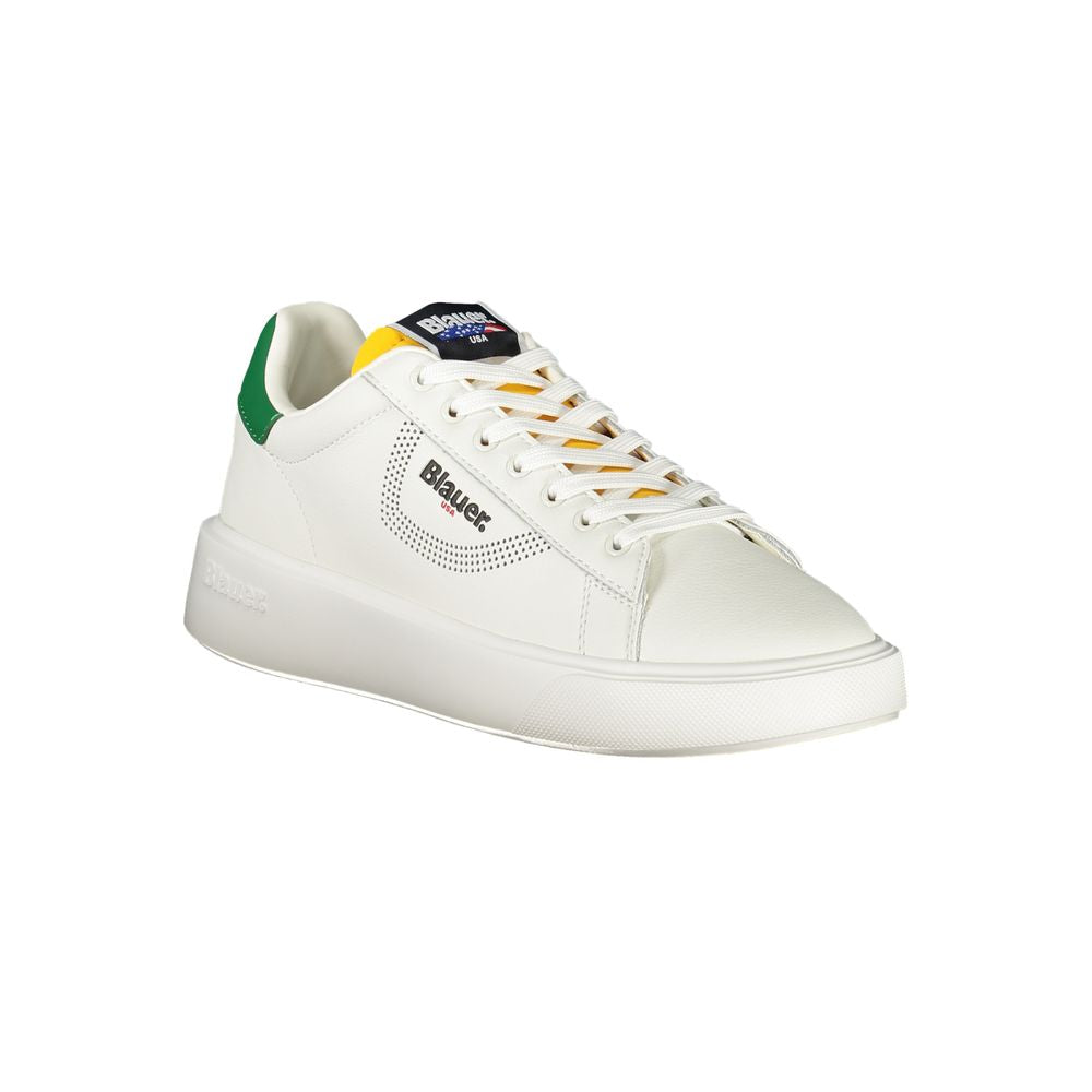 Blauer White Polyurethane Men's Sneaker