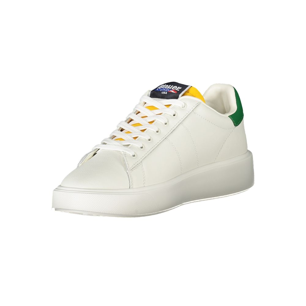 Blauer White Polyurethane Men's Sneaker