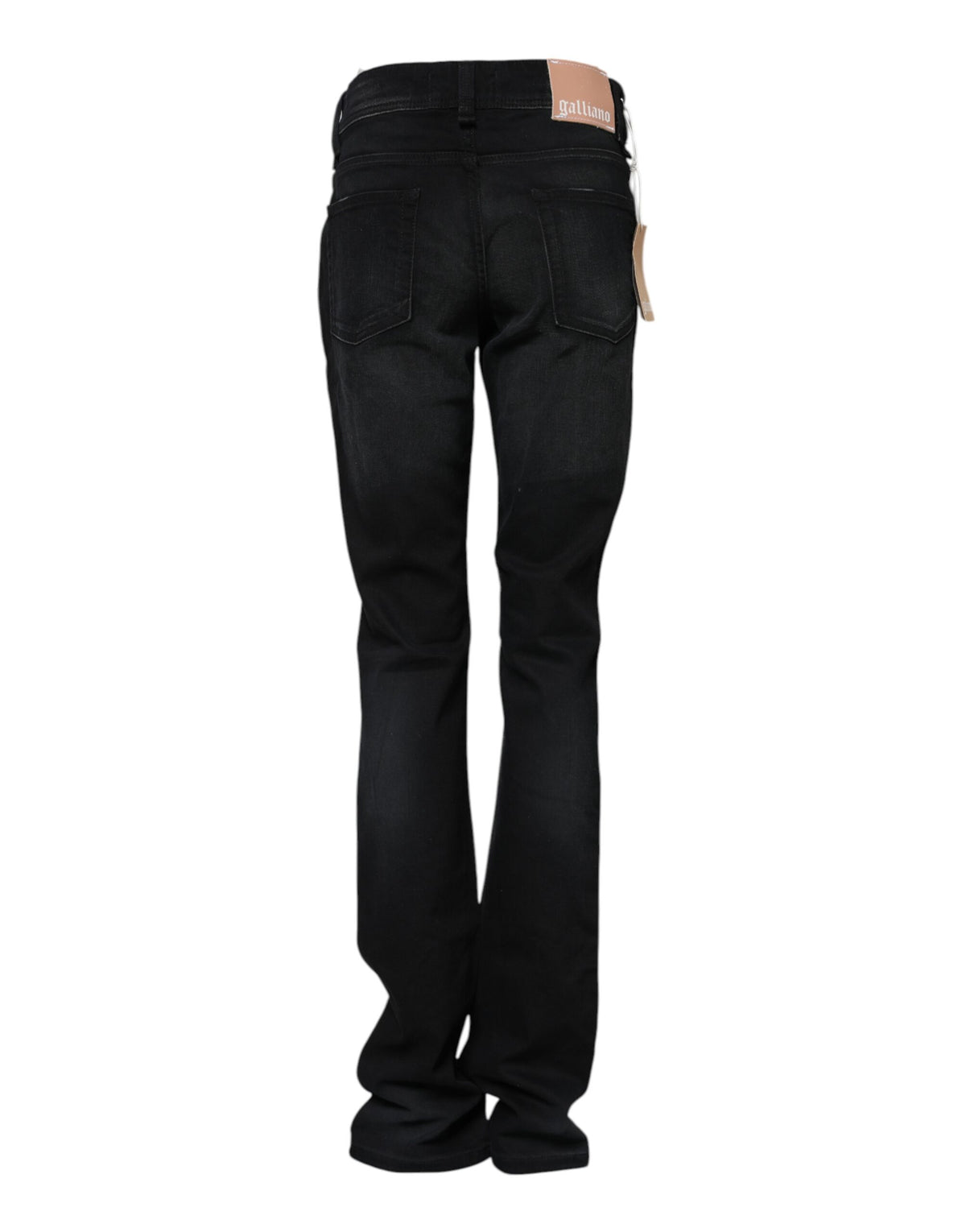 John Galliano Schwarze Baumwoll-Tapered-Jeans mit mittlerer Bundhöhe