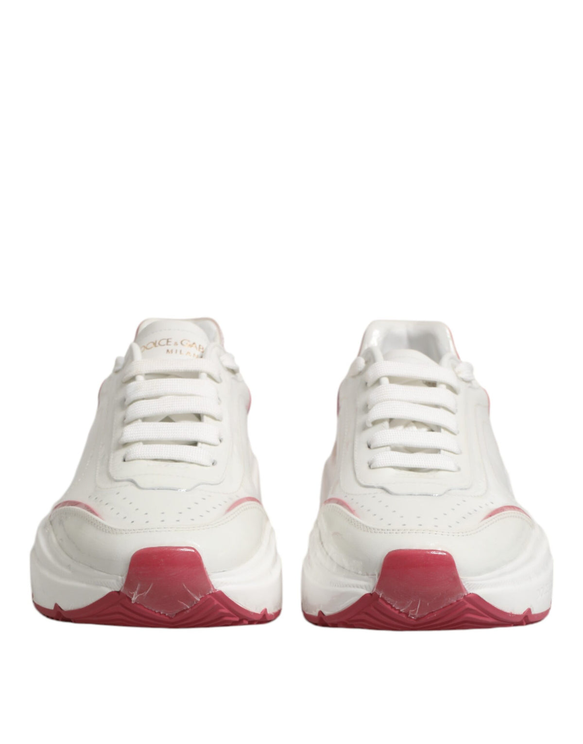 Dolce & Gabbana Weiße Pinkfarbene Daymaster Low Top Sneakers Schuhe