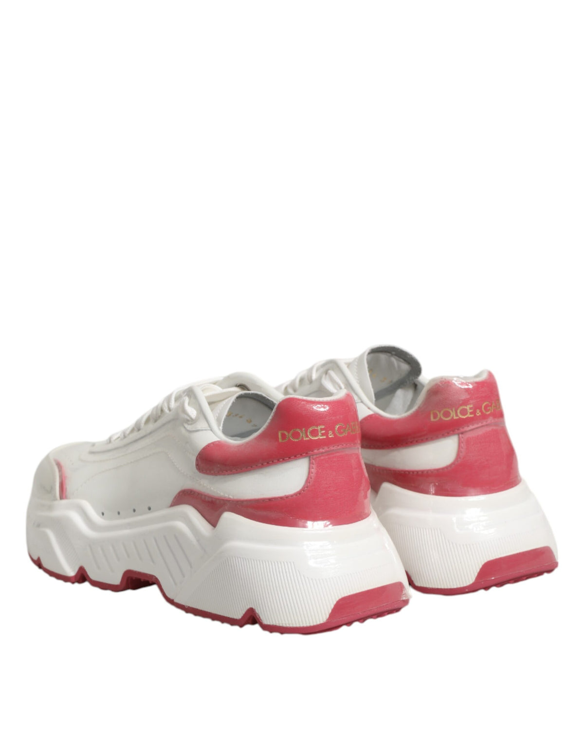 Dolce & Gabbana Weiße Pinkfarbene Daymaster Low Top Sneakers Schuhe
