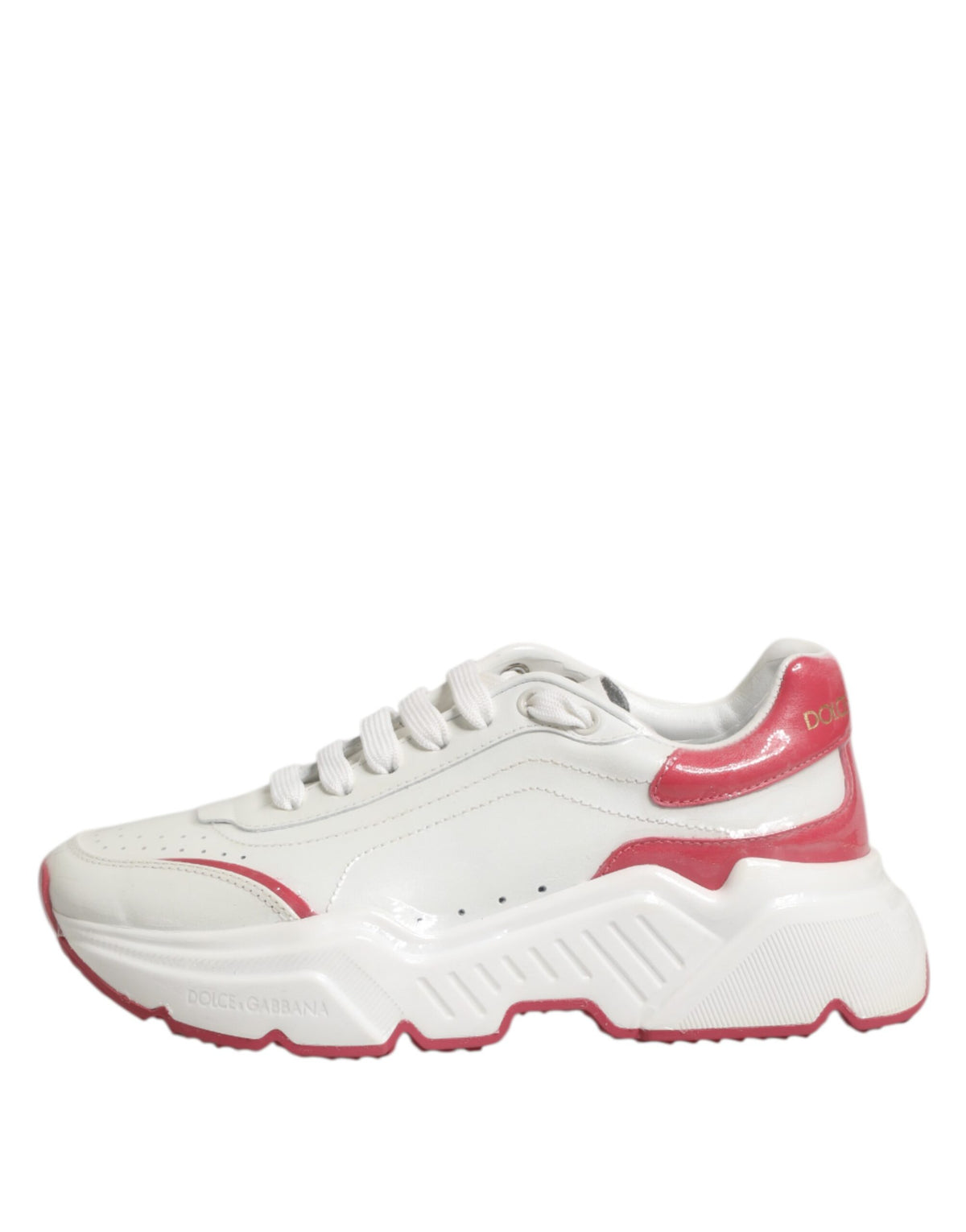 Dolce & Gabbana Weiße Pinkfarbene Daymaster Low Top Sneakers Schuhe