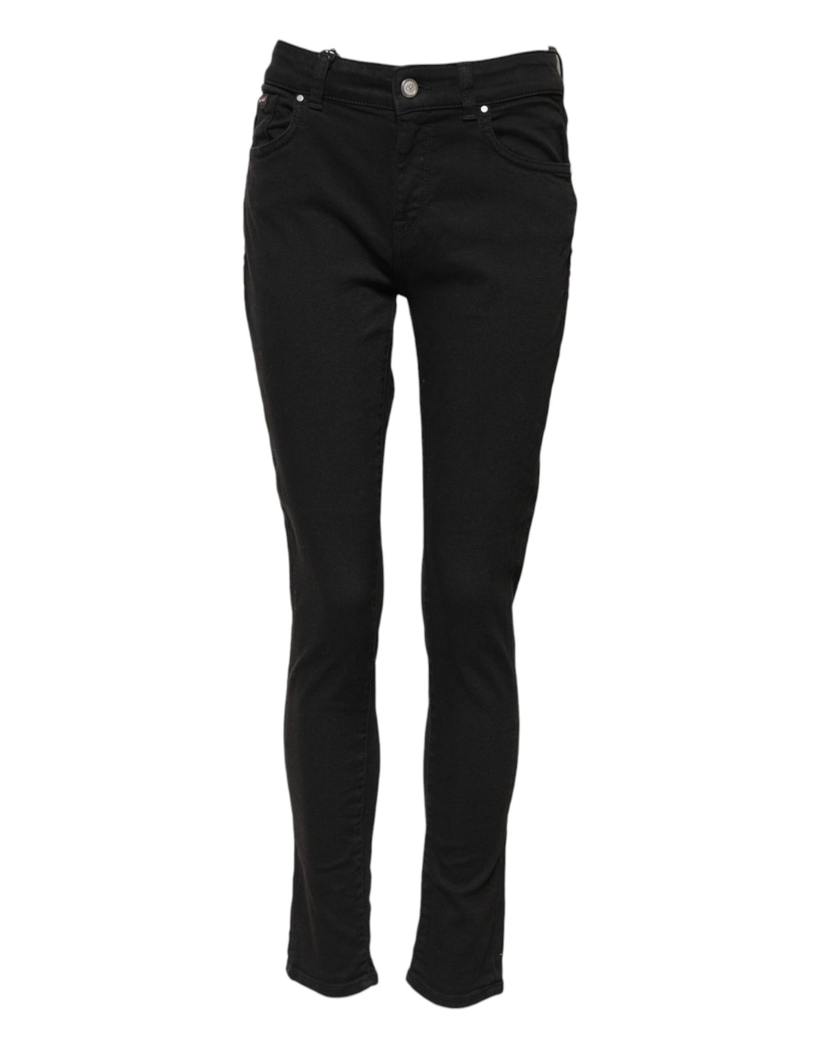 Dolce & Gabbana Schwarze Skinny Mid Waist Jeans aus Baumwolle