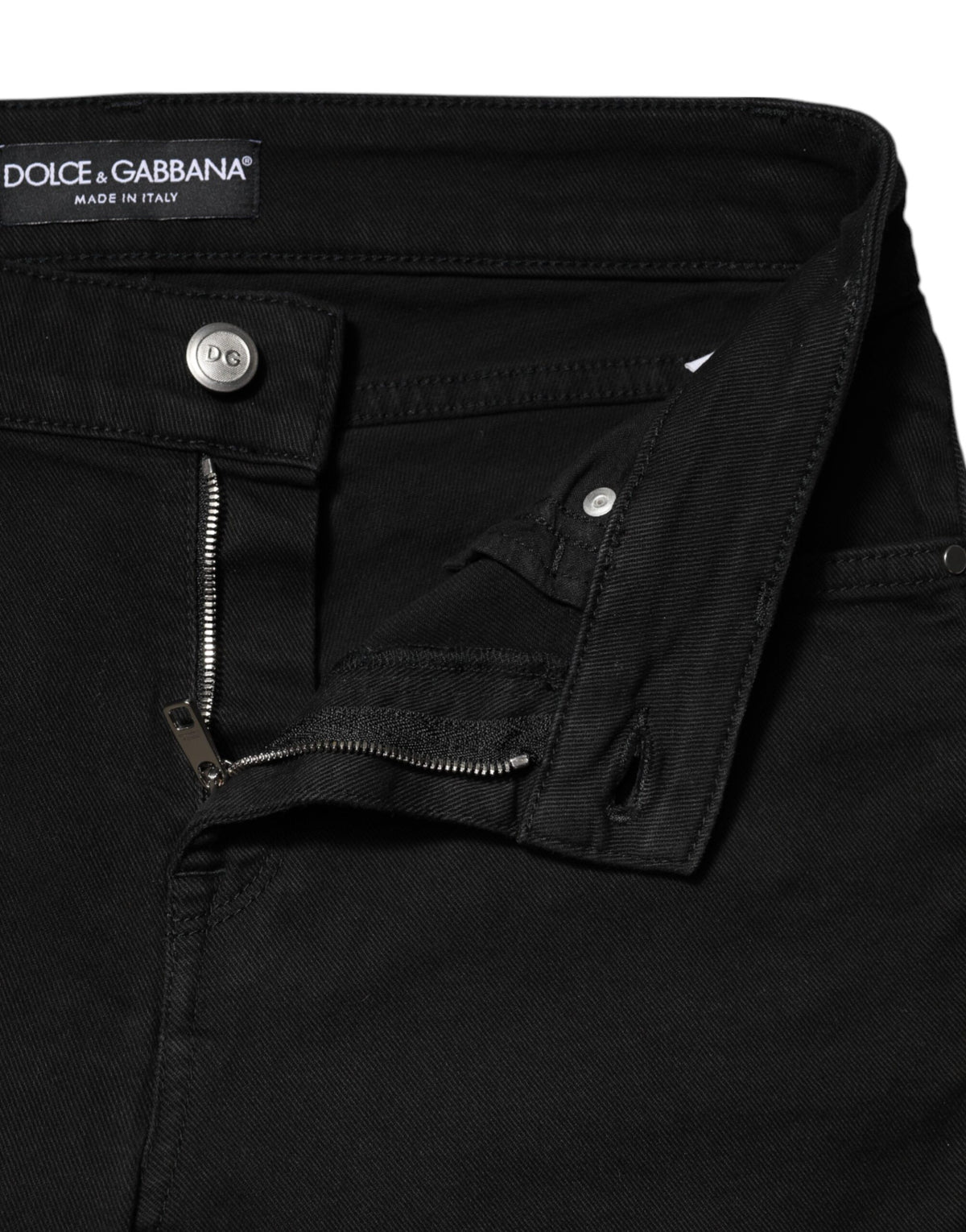 Dolce & Gabbana Schwarze Skinny Mid Waist Jeans aus Baumwolle
