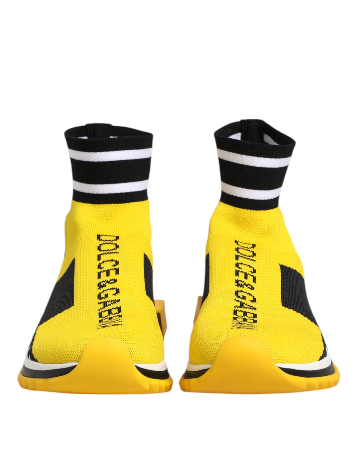Dolce & Gabbana Gelb Schwarz Sorrento Socken-Sneaker Schuhe