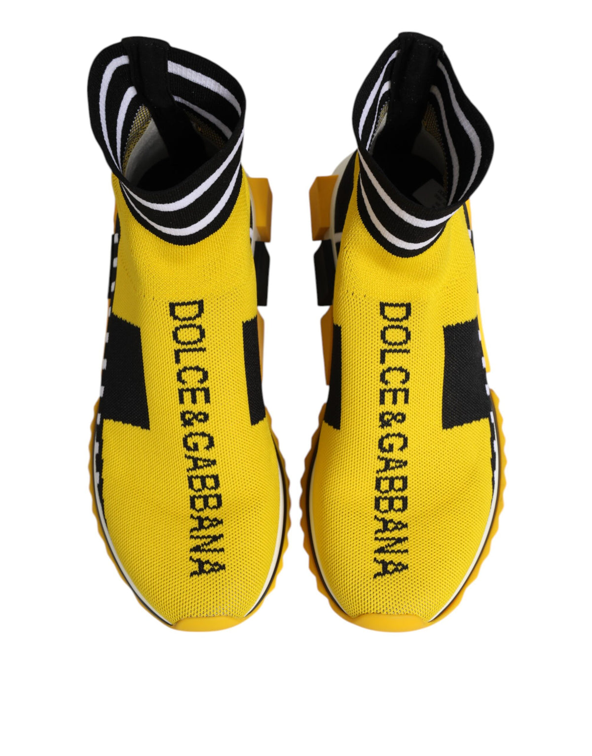 Dolce & Gabbana Gelb Schwarz Sorrento Socken-Sneaker Schuhe