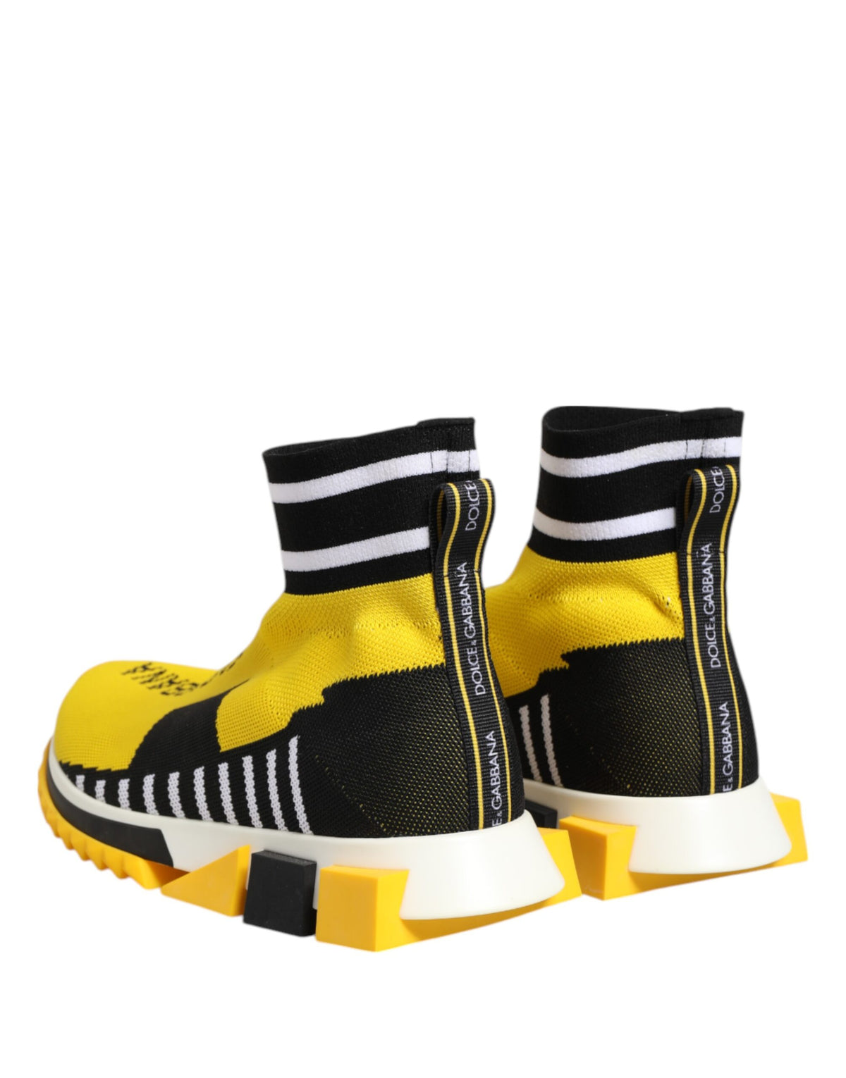 Dolce & Gabbana Gelb Schwarz Sorrento Socken-Sneaker Schuhe
