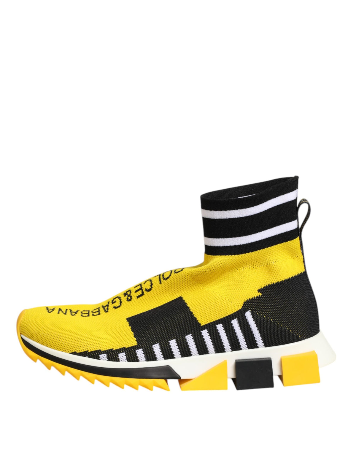 Dolce & Gabbana Gelb Schwarz Sorrento Socken-Sneaker Schuhe