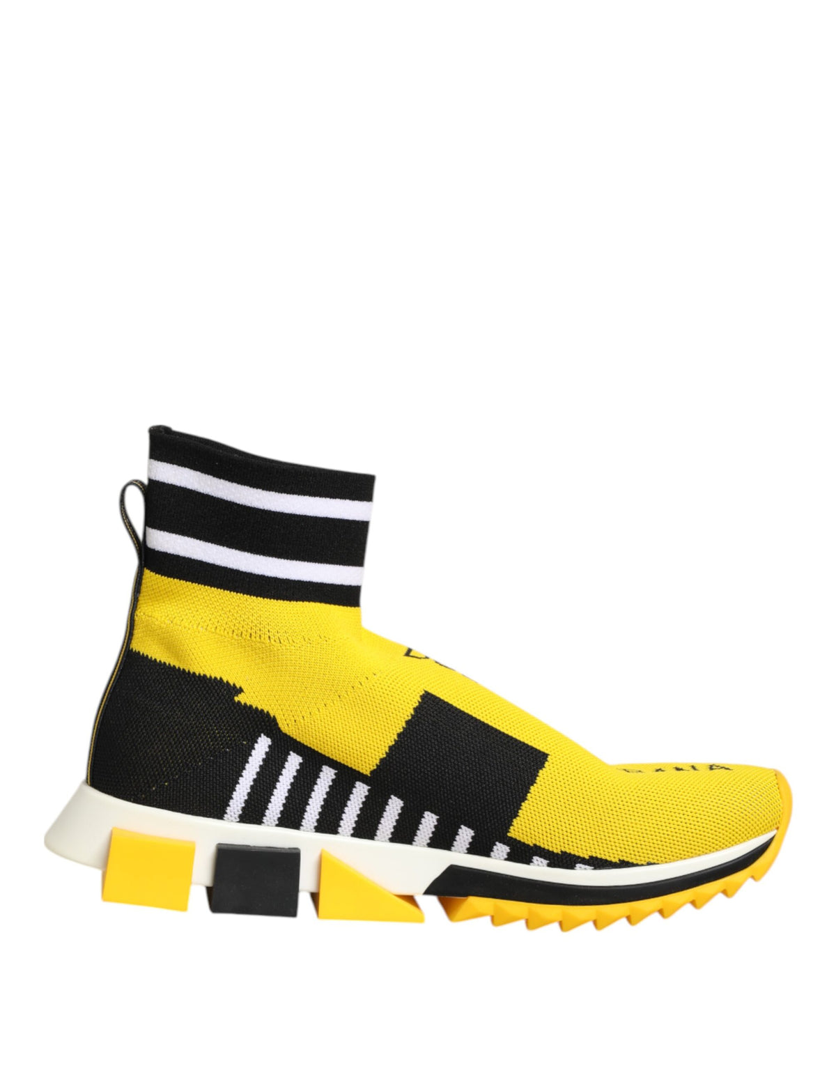 Dolce & Gabbana Gelb Schwarz Sorrento Socken-Sneaker Schuhe