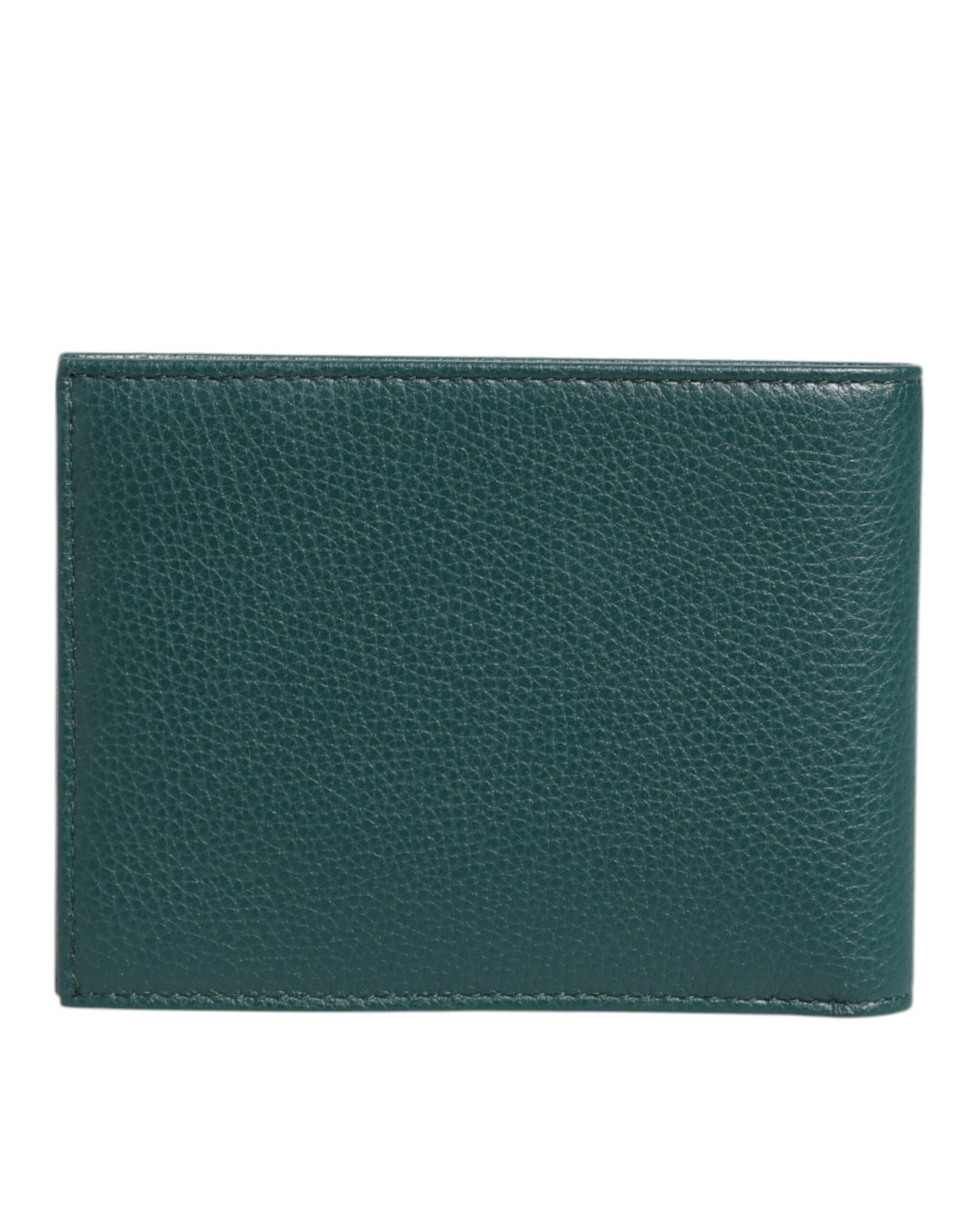 Dolce & Gabbana Green Leather DG Logo Plaque Bifold Men Card Holder Wallet
